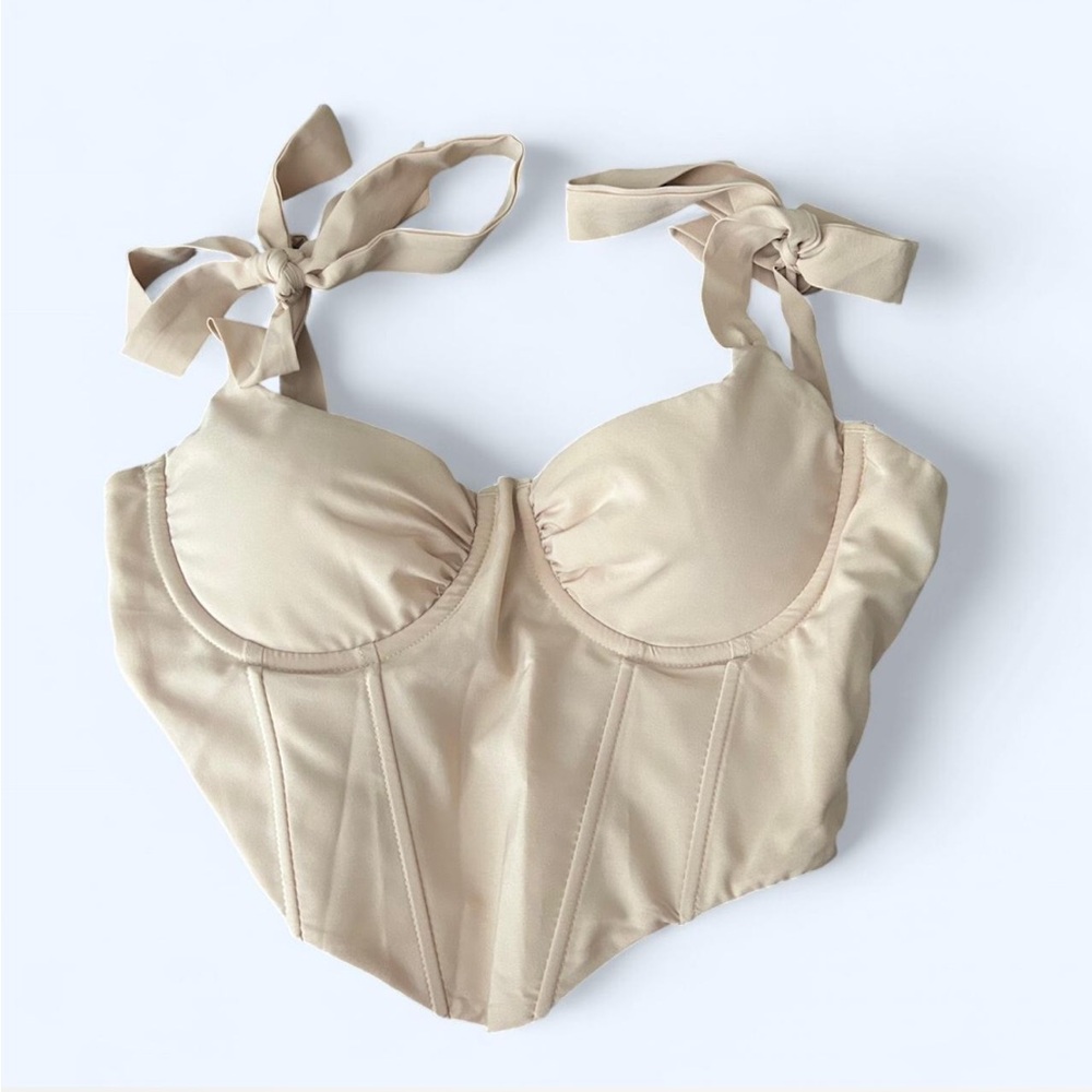Elegant Tan Women's Corset Top